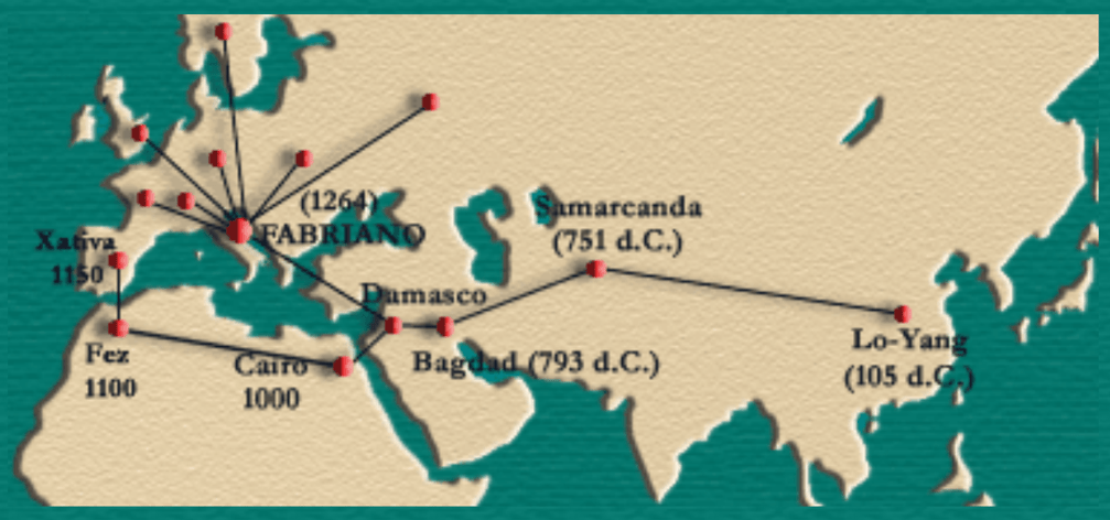 Fabriano map Italian Paper History